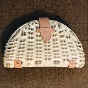 NWT JCrew Natural Rattan  Clutch ASO Meghan Markle